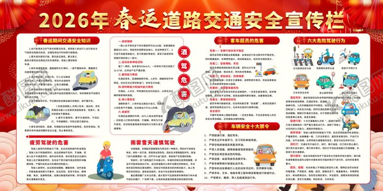 编号：61391904071327094836【酷图网】源文件下载-2026春运交通安全宣传栏