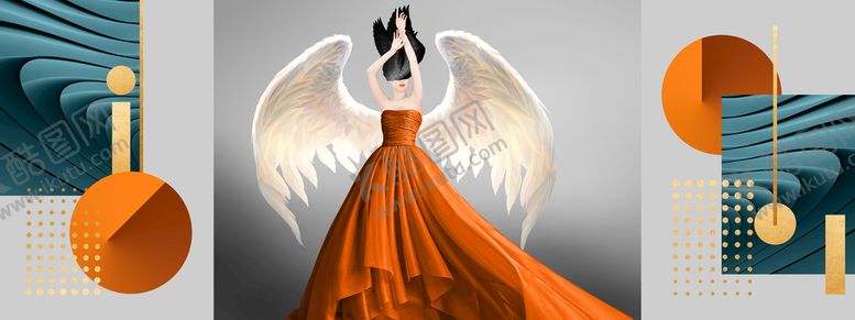 编号：67435311181324014435【酷图网】源文件下载-美女几何装饰画