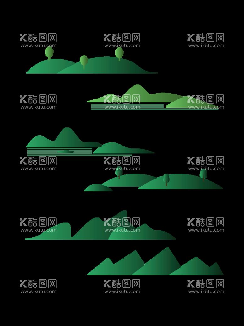 编号：45666111160004581802【酷图网】源文件下载-绿色卡通春天山水青山郊游花边