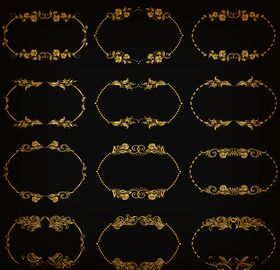 金色花边花纹