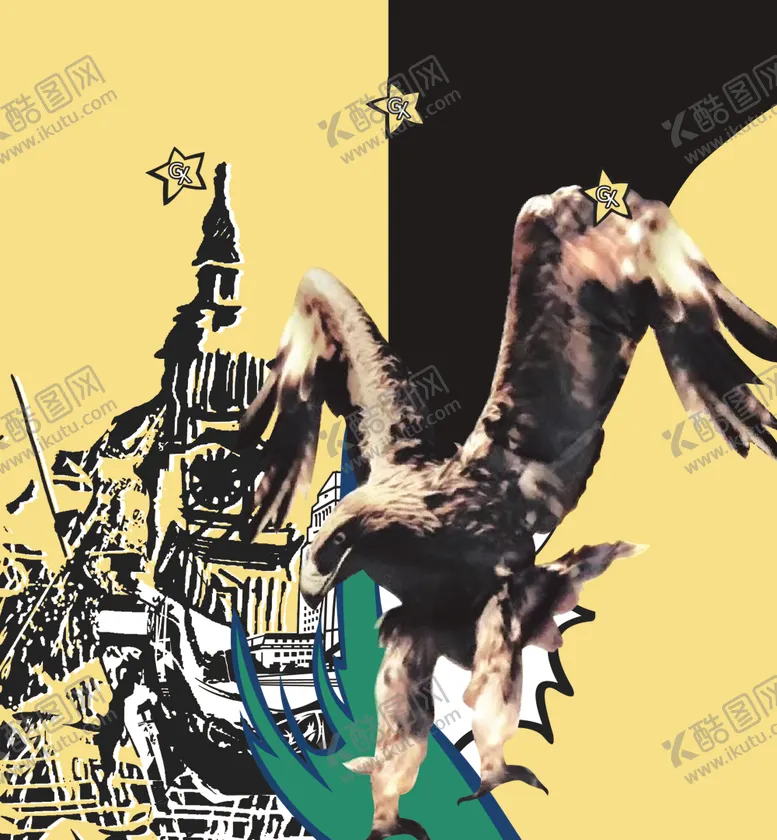编号：45360506301239491250【酷图网】源文件下载-大牌手绘鹰建筑