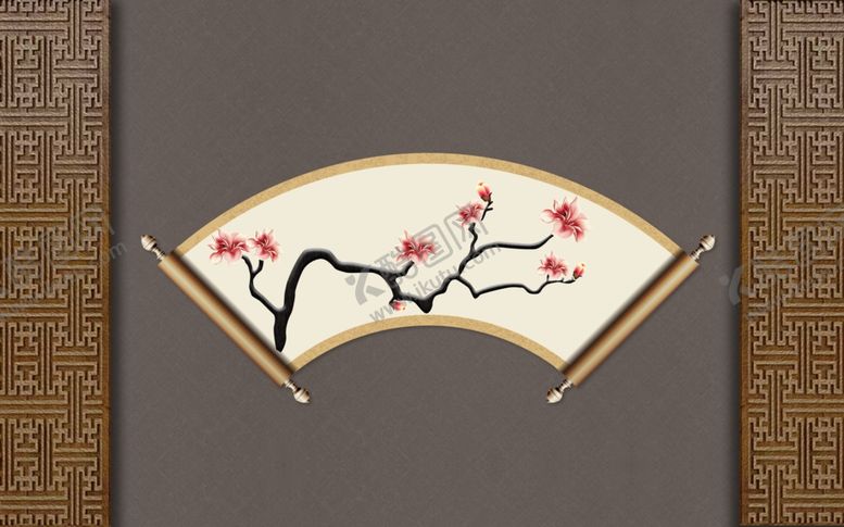 编号：89058510310525431793【酷图网】源文件下载-中式背景墙