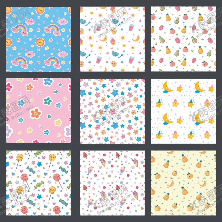 编号：92244104030505371299【酷图网】源文件下载-卡通花纹图案