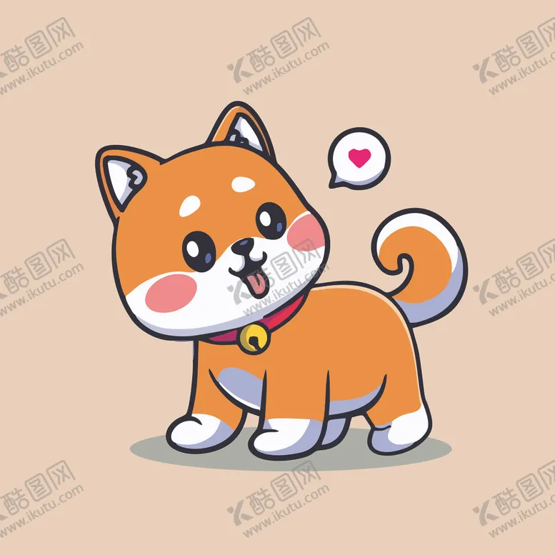 编号：32486201310657077083【酷图网】源文件下载-可爱秋田犬矢量卡通插画
