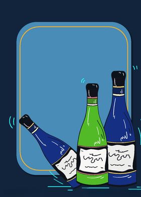 红酒品鉴大气冰山蓝色葡萄酒瓶