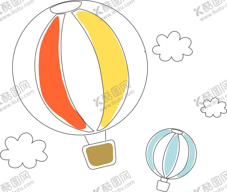 编号：42658704300505118445【酷图网】源文件下载-热气球简笔画