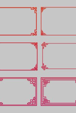 中式边框红色相框