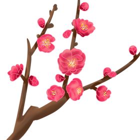 梅花树枝元素