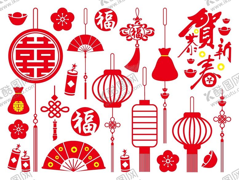 编号：85643910160818536628【酷图网】源文件下载-喜 红色素材  灯笼   春节