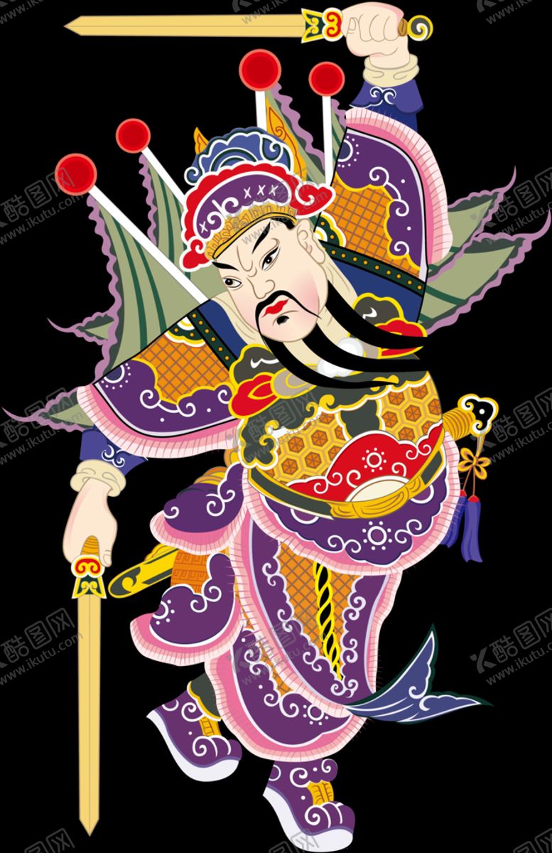 编号：04527309181904225647【酷图网】源文件下载-门神 财神 