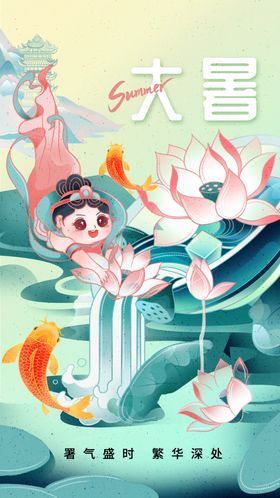 大暑素材节气传统