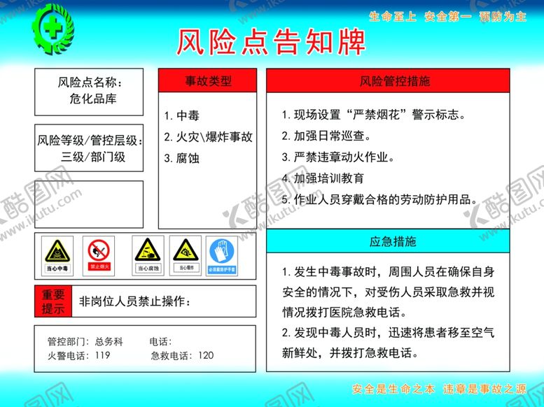 编号：96422007071611102075【酷图网】源文件下载-化学标识风险告知牌