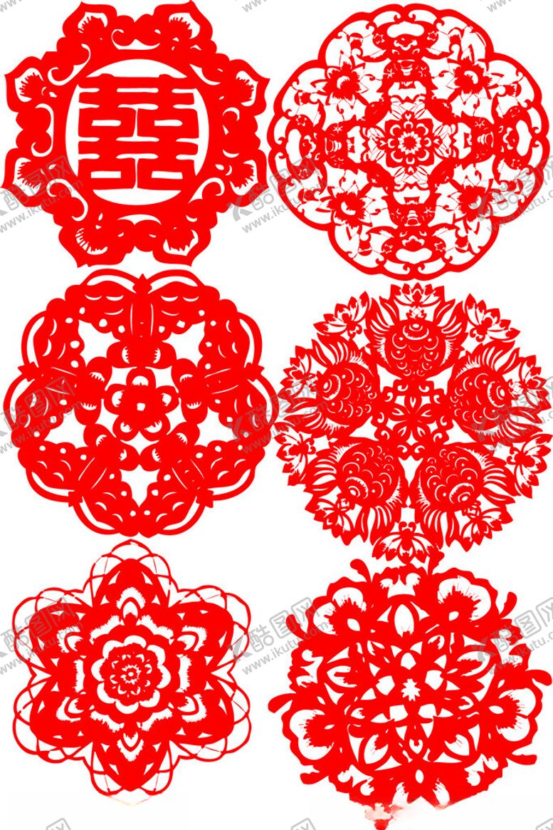 编号：56265904071918174825【酷图网】源文件下载-传统红色剪纸图案集合