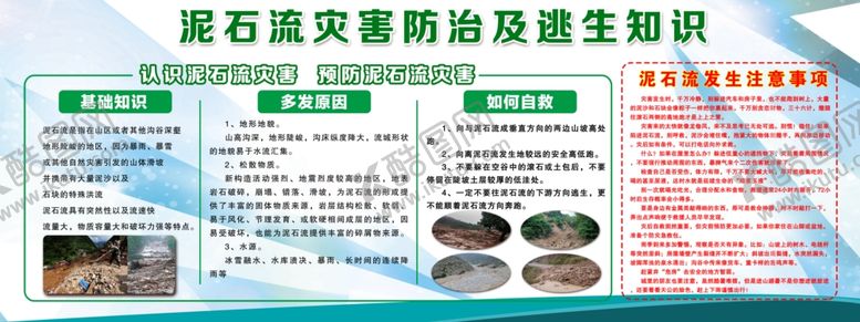 编号：28045206291125261125【酷图网】源文件下载-泥石流灾害防治及逃生知识