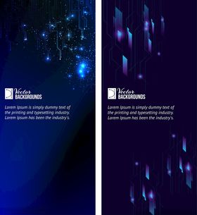 科技风蓝色渐变背景模板