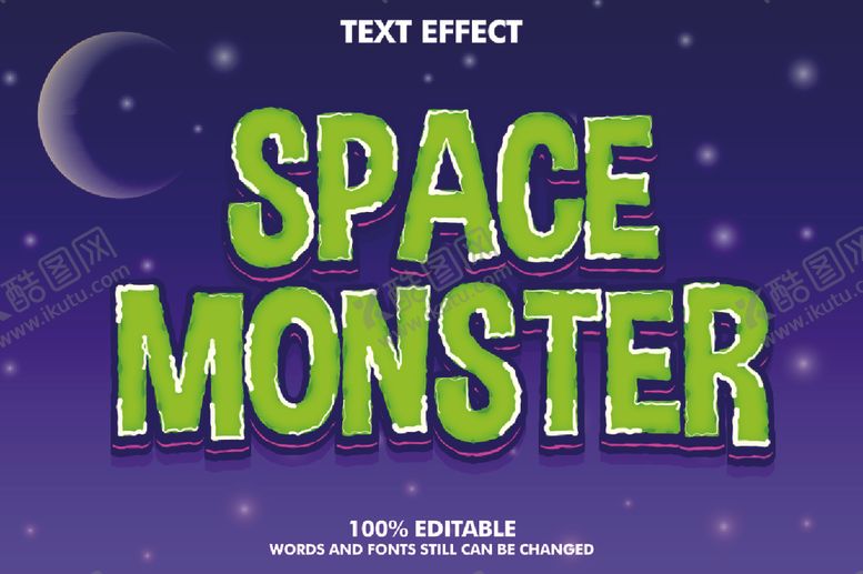 火星怪物EPS字体样机炫酷艺术可编辑赛博朋克风格
