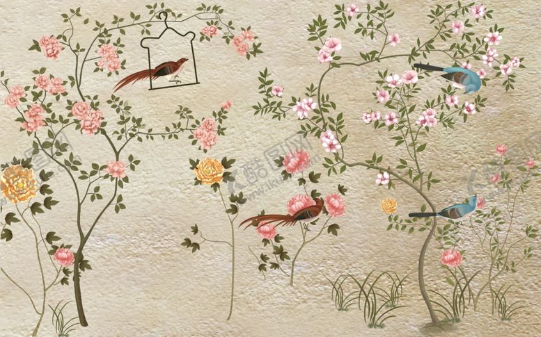 编号：63675509140205198624【酷图网】源文件下载-手绘花鸟