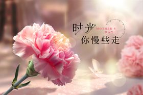 母亲节康乃馨温馨时光主题背景