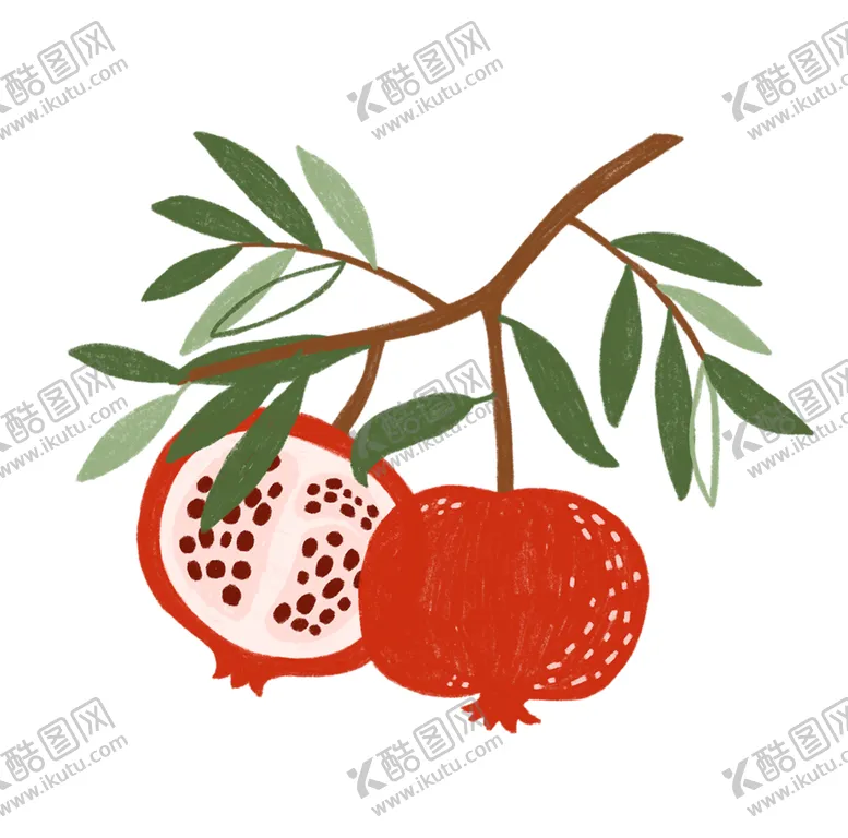 编号：97754607021337244098【酷图网】源文件下载-手绘石榴PNG免抠