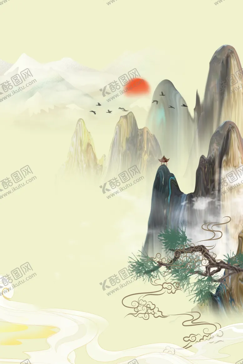 编号：39127304190927163223【酷图网】源文件下载-水墨画