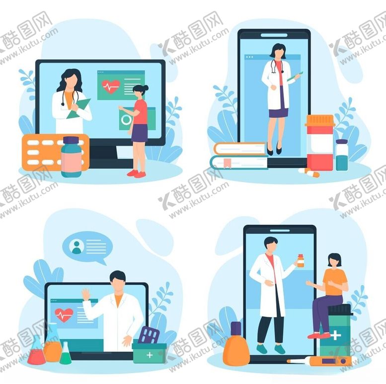 编号：70475706291921222155【酷图网】源文件下载-网络医生插画