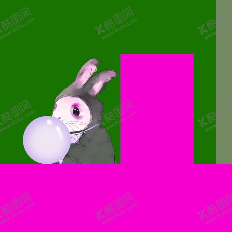 编号：99298711260708236348【酷图网】源文件下载-吹泡泡兔子挂画装饰画