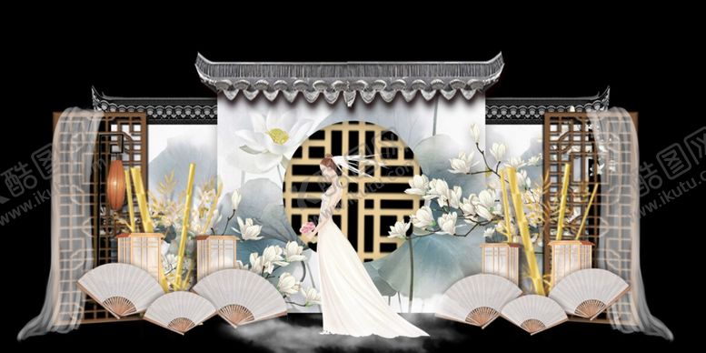 编号：66579310311214037852【酷图网】源文件下载-水墨新中国风婚礼设计背景