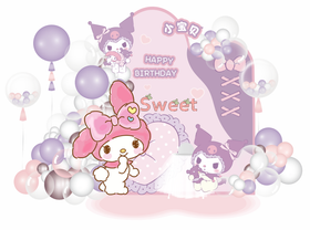 粉色可爱龙宝宝生日宴美陈