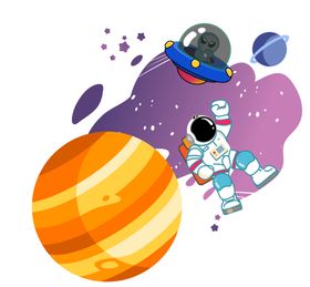 卡通宇宙星空banner