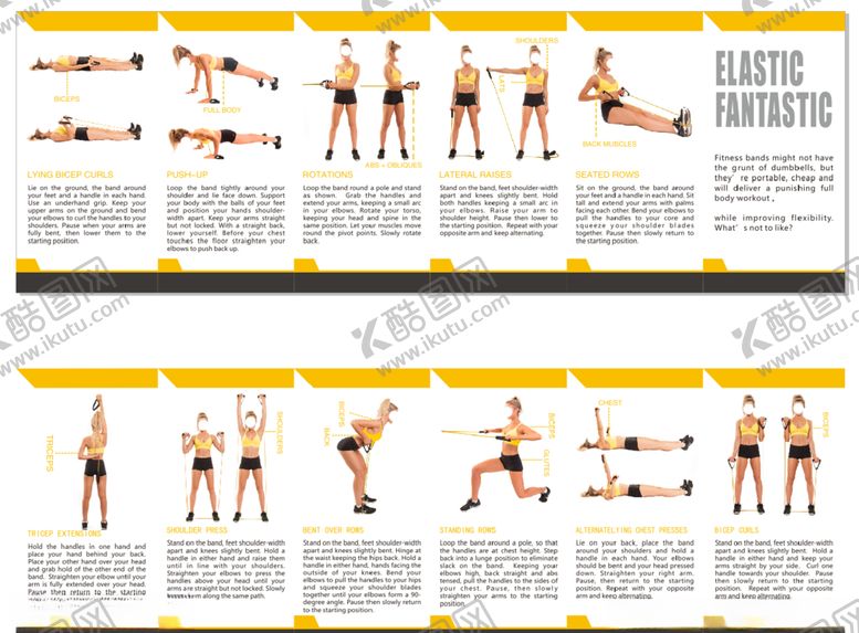 编号：90479709280407215695【酷图网】源文件下载-健身锻炼英文步骤图折页