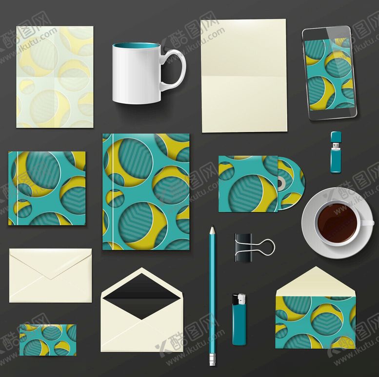 编号：13951304030621456248【酷图网】源文件下载-多彩创意办公用品设计套装