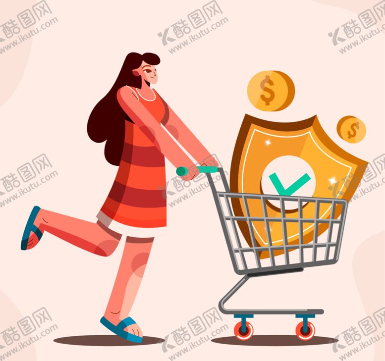 编号：63749809221309452957【酷图网】源文件下载-推购物车的人