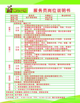 服务员岗位说明
