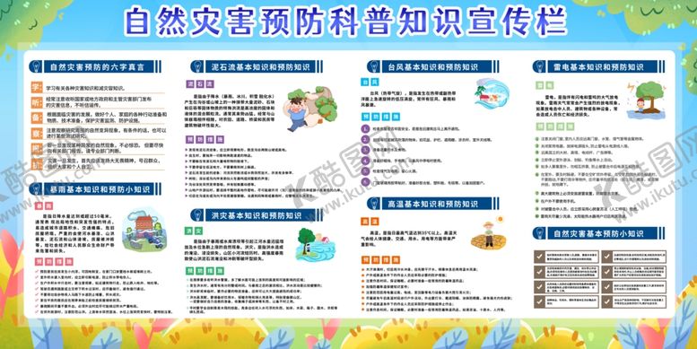 编号：70696906291820356655【酷图网】源文件下载-自然灾害预防科普知识宣传栏