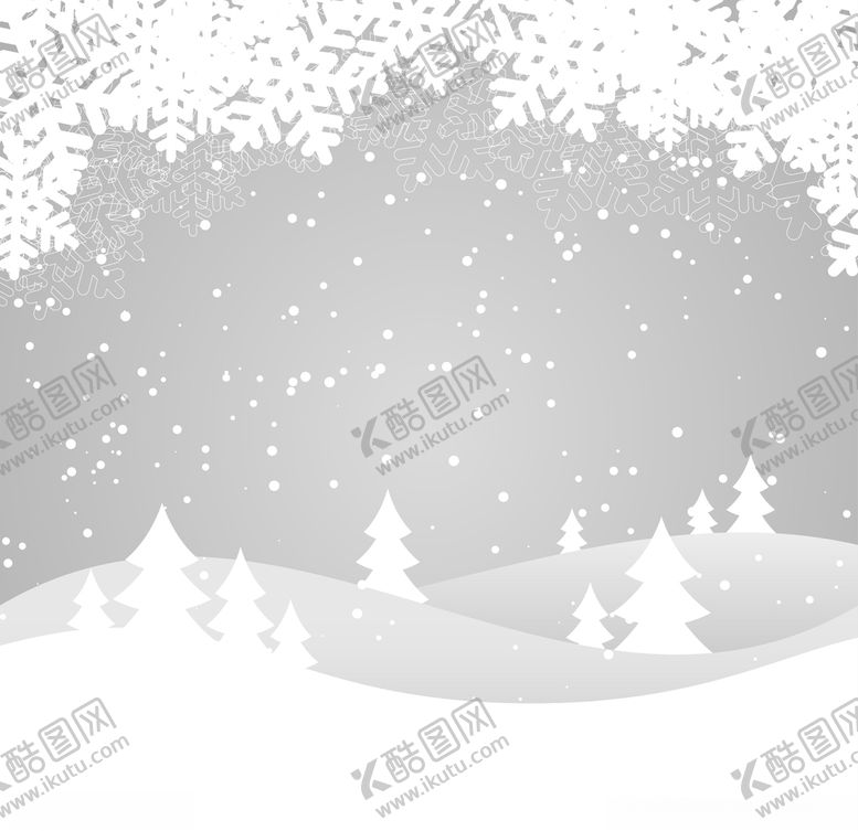 编号：62508607040743563128【酷图网】源文件下载-雪景圣诞节森林剪纸雪花