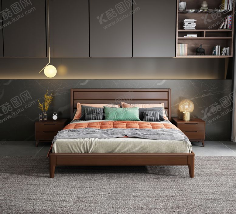 编号：30558009271451179791【酷图网】源文件下载-实木床