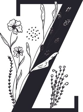手绘花纹字母