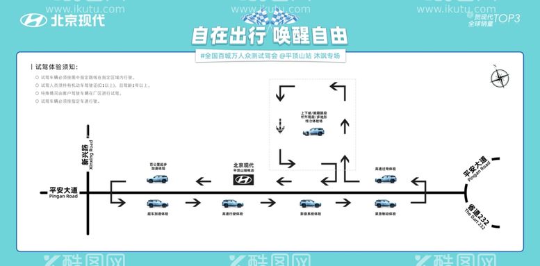 编号：23864212191844177508【酷图网】源文件下载-汽车行业试驾活动路线图展板