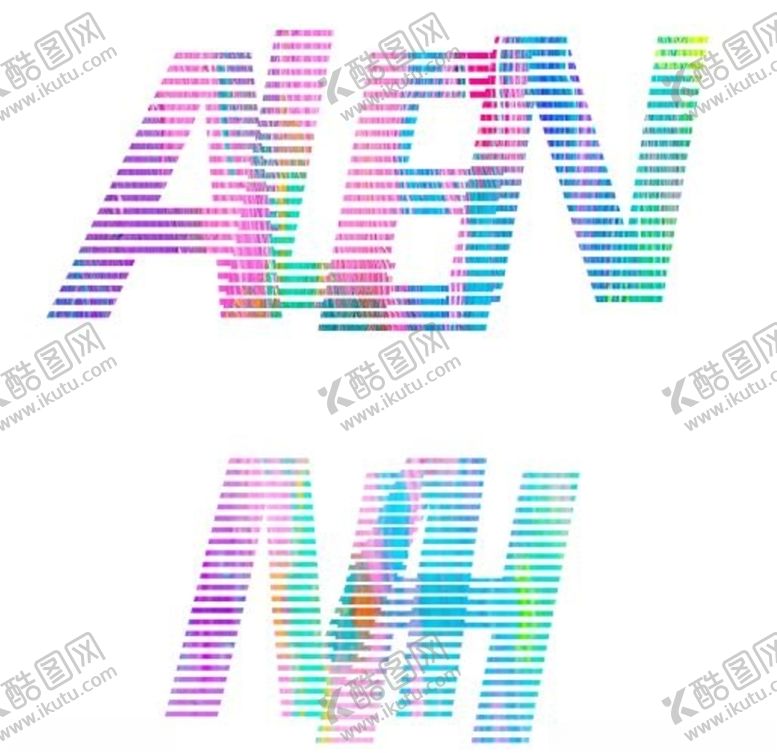 编号：74502007141757274542【酷图网】源文件下载-线条渐变油画彩色字母