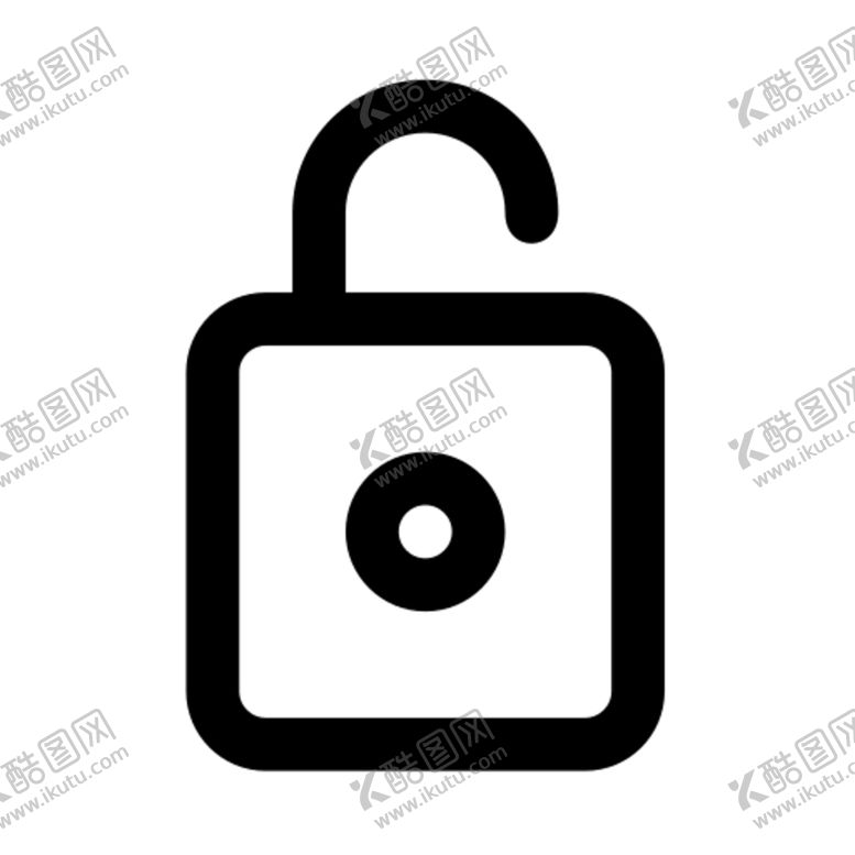 编号：53612409160830500834【酷图网】源文件下载-智能家居图标门锁黑白粗线条镂空