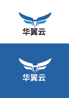 科技标识设计字母翅膀