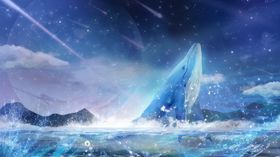 海洋鲸鱼大气插画