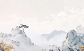 数码印花山水画大牌女装