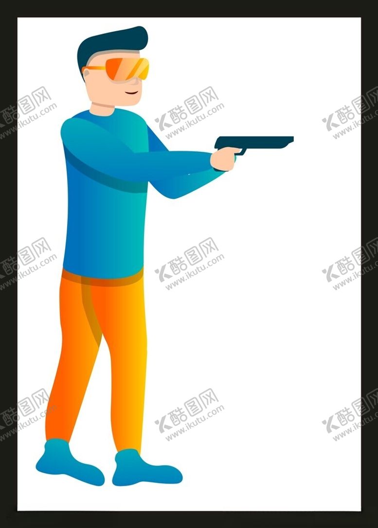 编号：32814602061046256203【酷图网】源文件下载-运动射击人物