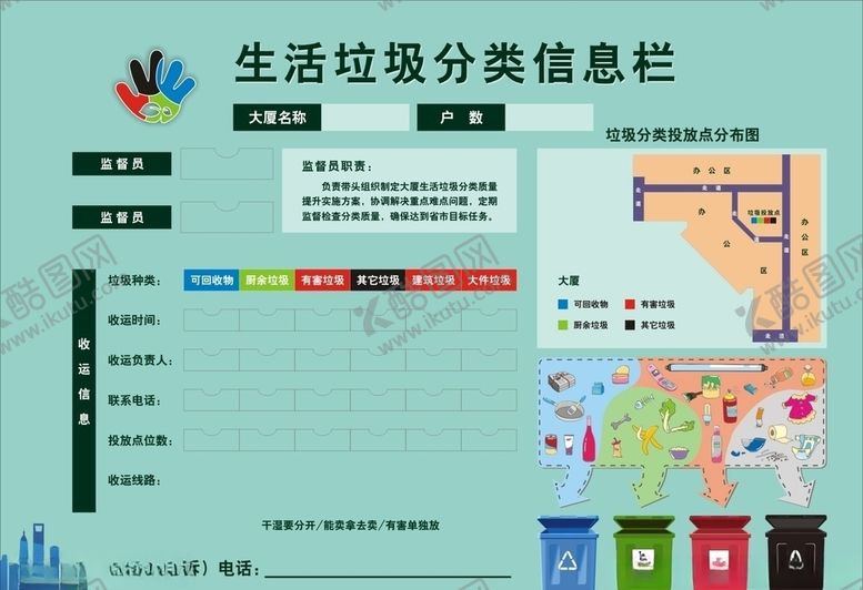 编号：26199409260322264223【酷图网】源文件下载-小区垃圾分类信息栏