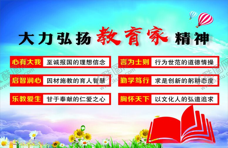 编号：56820502191319226197【酷图网】源文件下载-教育家精神展板