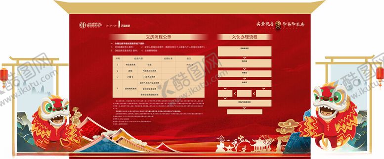 编号：87827311012345364827【酷图网】源文件下载-交房流程公示