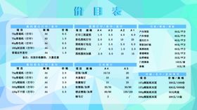价目表