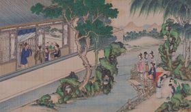 红楼梦场景精美工笔画