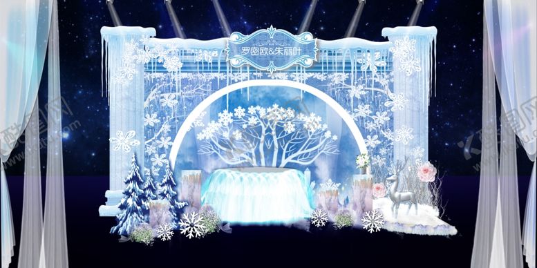 编号：25324510092246251669【酷图网】源文件下载-蓝色系婚礼设计背景